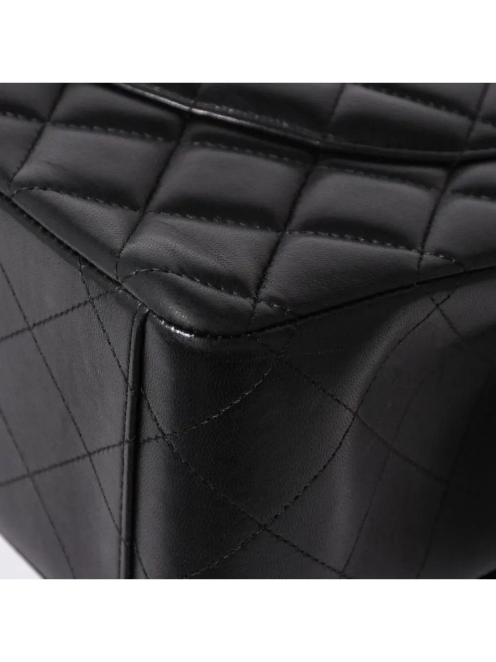 Chanel Maxi Quilted 33 Double Flap Chain Shoulder Bag CC Logo Lambskin Black